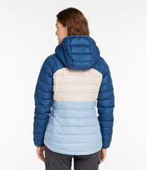 Women's Bean's Down Hooded Jacket Colorblock