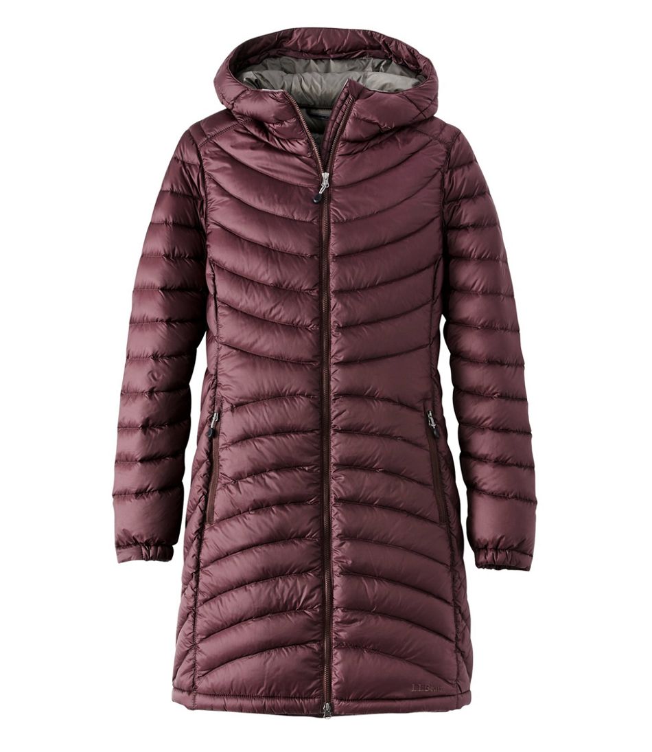 Three-Quarter Length Women's Ultralight 850 Down Hooded Coat