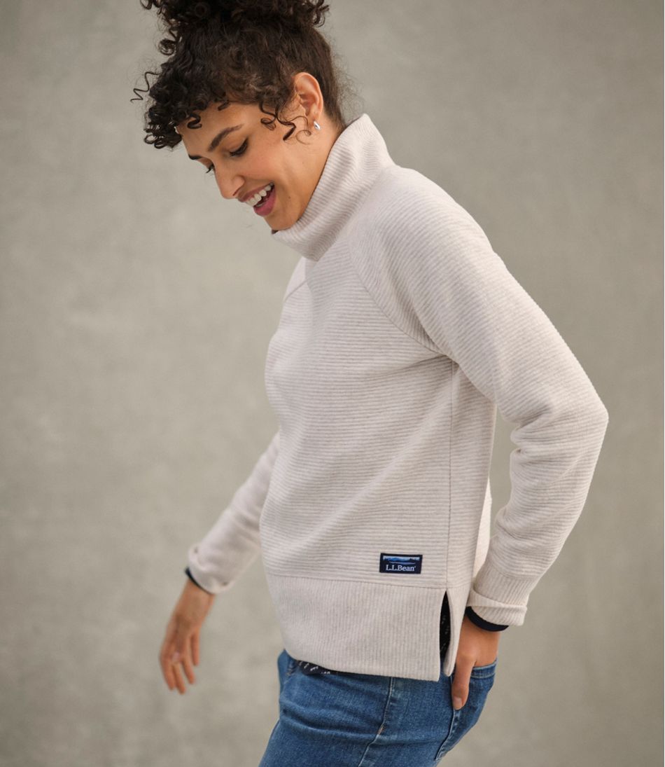 Women's Lakewashed Double-Knit Funnelneck