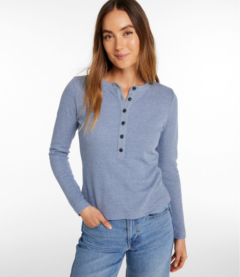 Long-Sleeve Henley Shirt Women's Signature Premium Thermal Tops