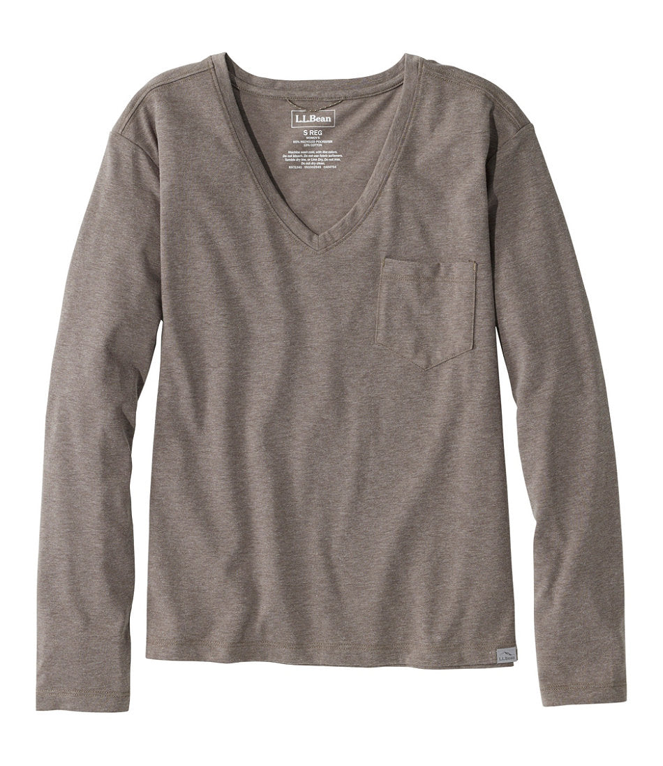 Long-Sleeve Women's Vista Camp V-Neck Pocket Tee