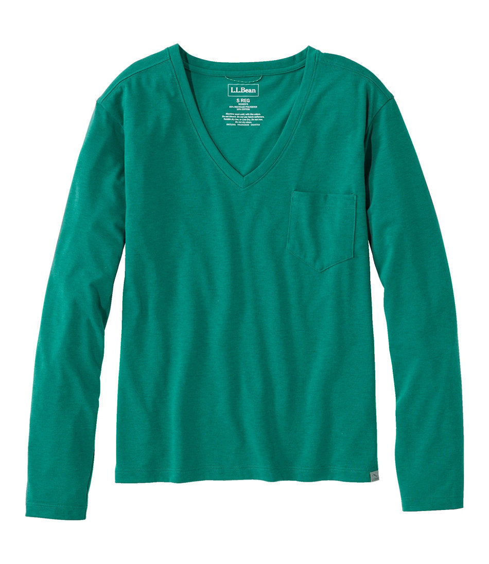 Long-Sleeve Women's Vista Camp V-Neck Pocket Tee