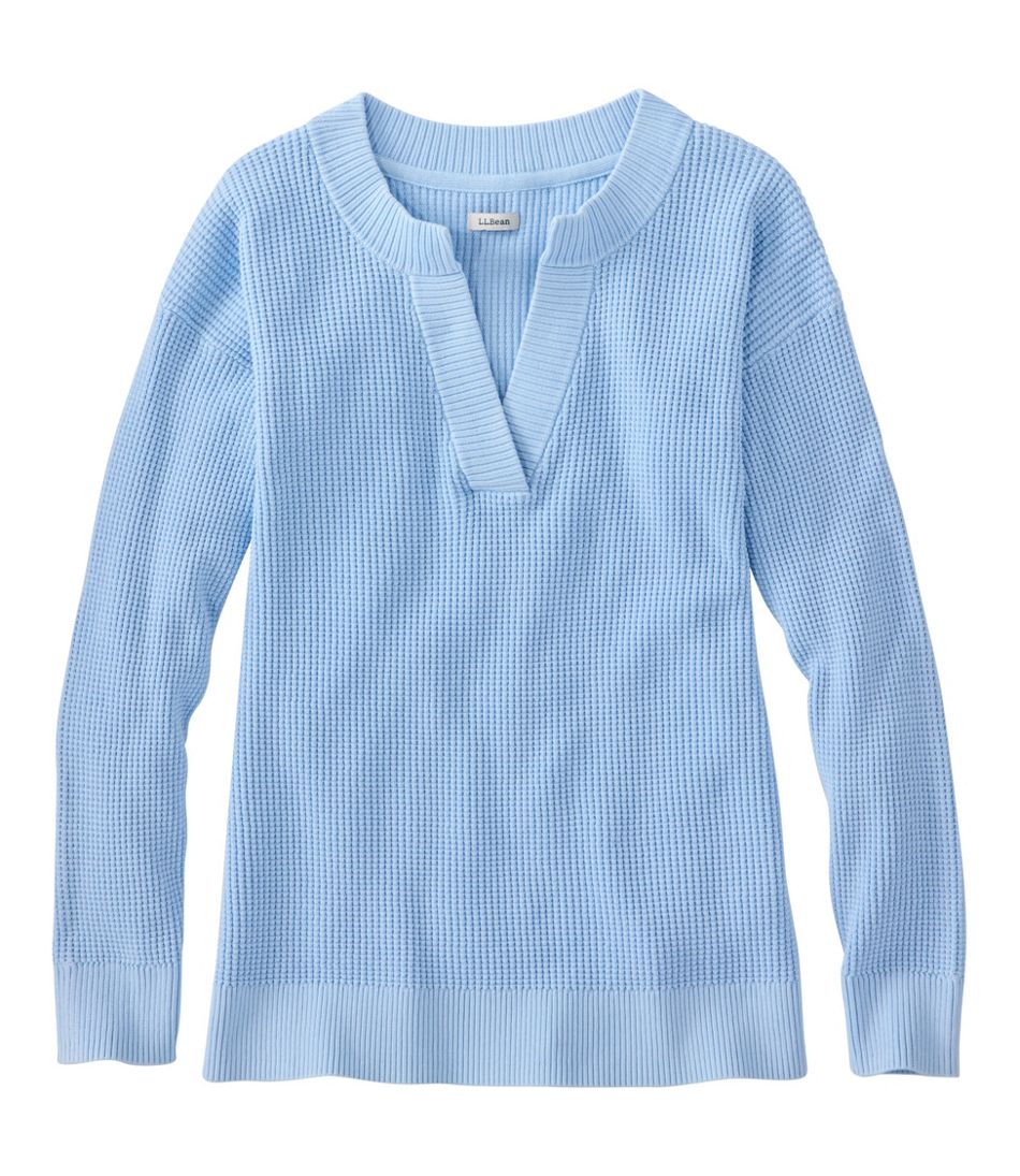 Women's Sunwashed Waffle Sweater Splitneck