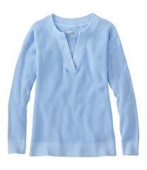 Women's Sunwashed Waffle Sweater Splitneck