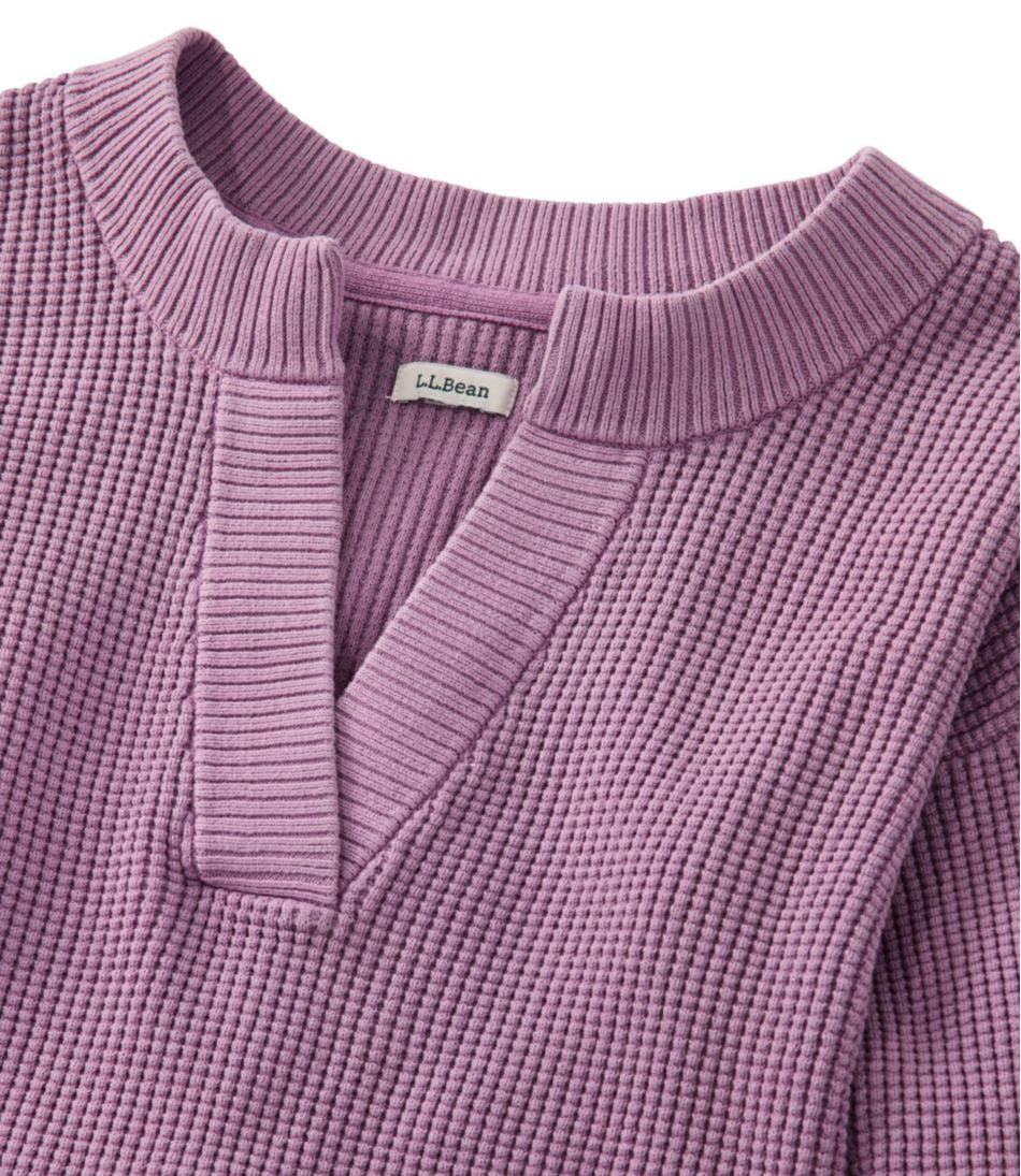 Women's Sunwashed Waffle Sweater Splitneck