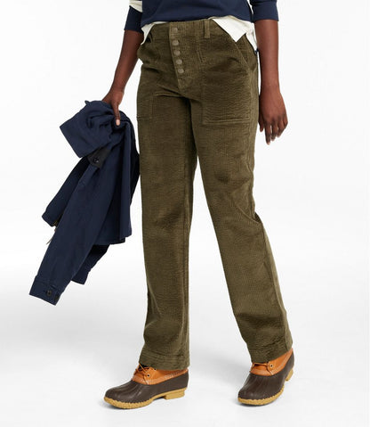 Women's Signature Utility Corduroy Pants, Mid-Rise Straight-Leg