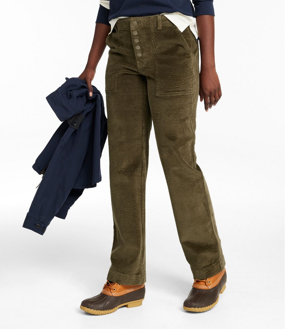 Mid-Rise Straight-Leg Women's Signature Utility Corduroy Pants