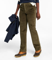Mid-Rise Straight-Leg Women's Signature Utility Corduroy Pants