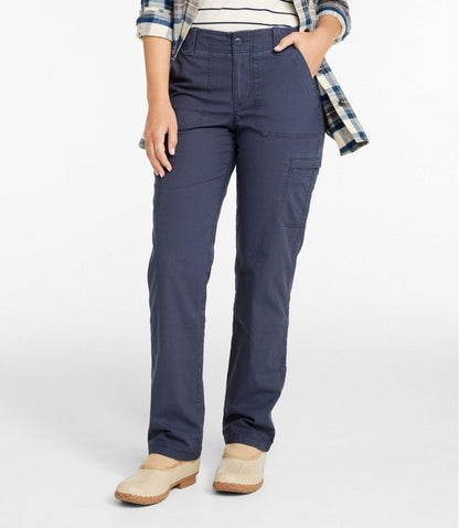 Women's 207 Vintage Cotton Canvas Pants, Mid-Rise Straight-Leg Cargo Lined