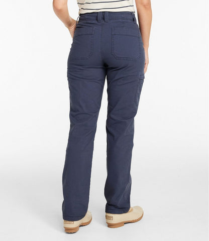 Women's 207 Vintage Cotton Canvas Pants, Mid-Rise Straight-Leg Cargo Lined