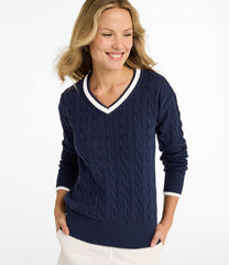 Cable V-Neck Women's The Original Double L® Sweater