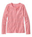 Women's Pima Cotton Tee Long-Sleeve Crewneck Cardigan Stripe