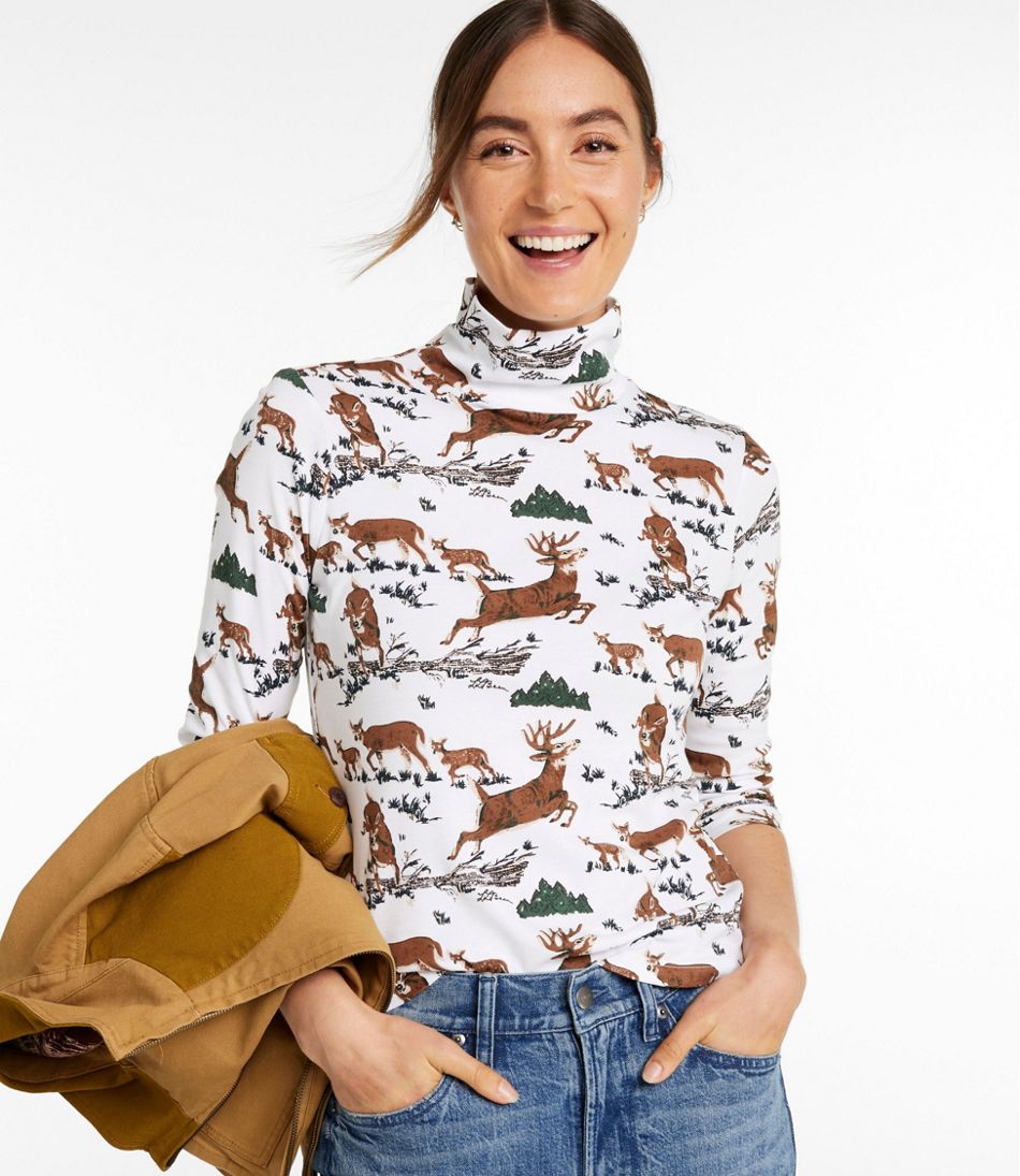 Women's Signature Lightweight Cotton Turtleneck Novelty