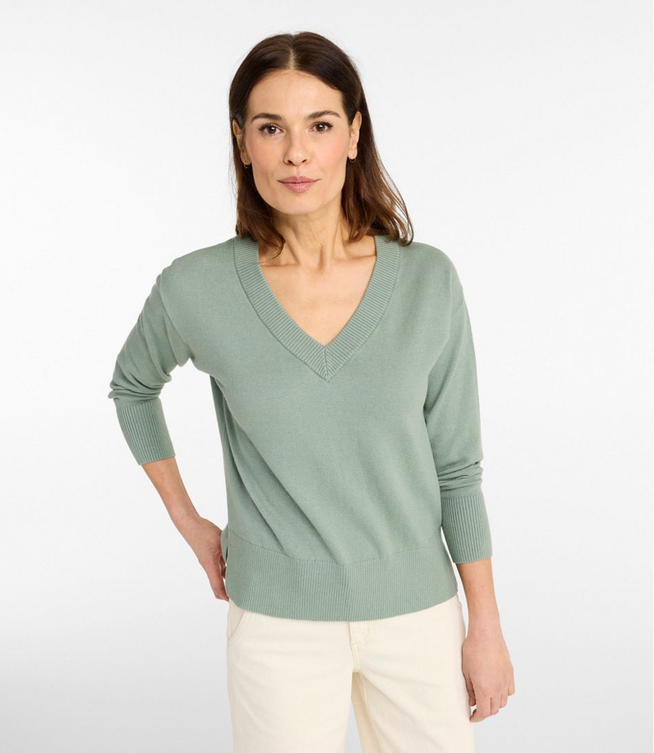 V-Neck Women's Cotton/Cashmere Sweater