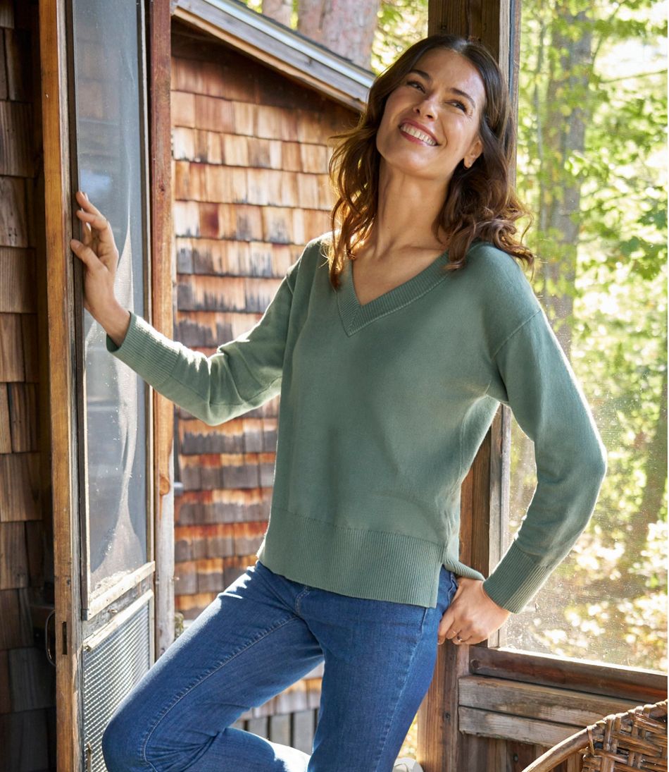 V-Neck Women's Cotton/Cashmere Sweater