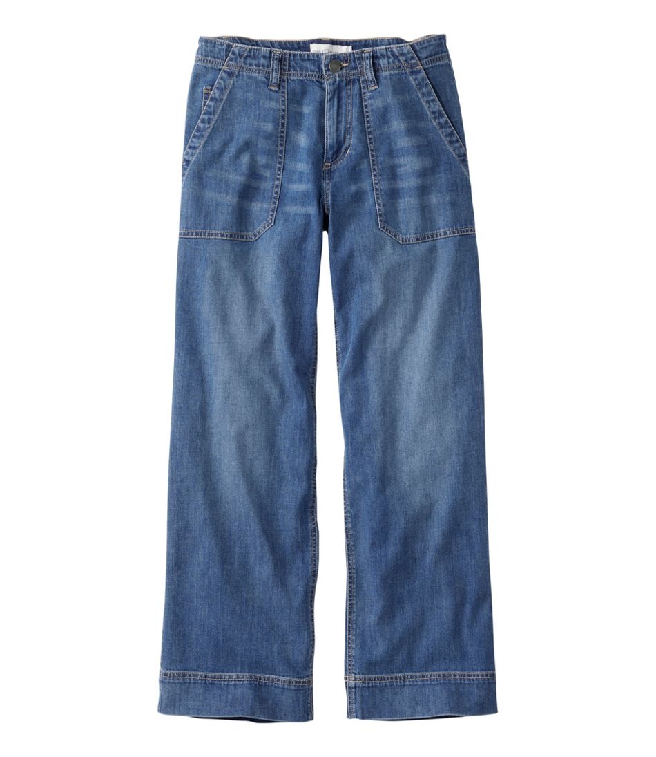 Mid-Rise Wide-Leg Ankle Women's Signature Utility Jeans