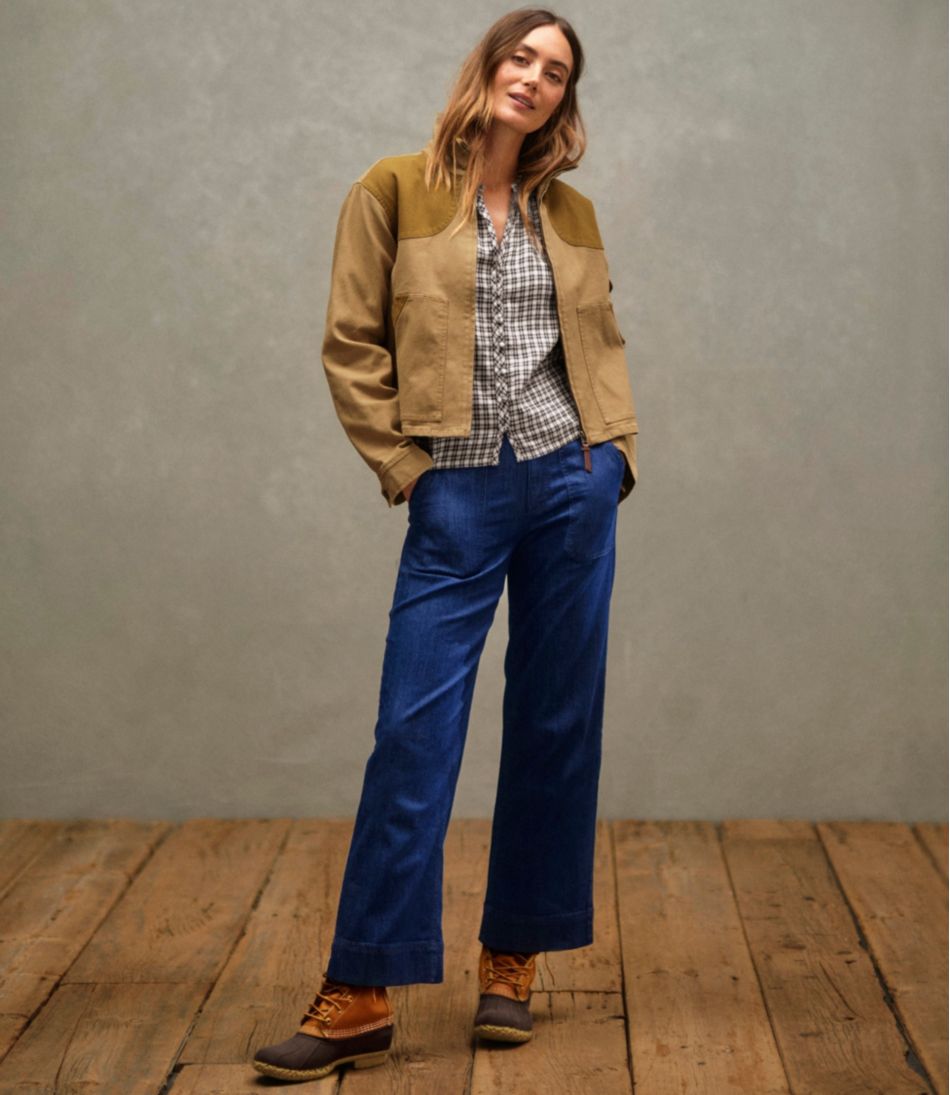 Mid-Rise Wide-Leg Ankle Women's Signature Utility Jeans