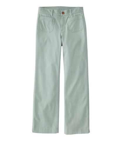 Women's Comfort Stretch Patch Pocket Pants, Mid-Rise Wide Straight-Leg Chino