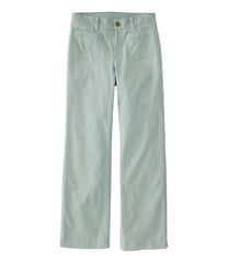 Women's Comfort Stretch Patch Pocket Pants Mid-Rise Wide Straight-Leg Chino