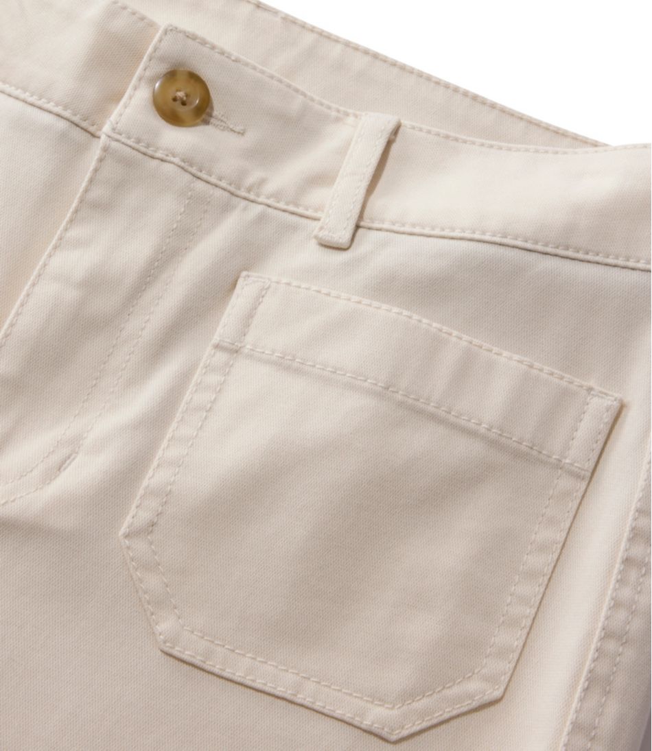 Women's Comfort Stretch Patch Pocket Pants Mid-Rise Wide Straight-Leg Chino