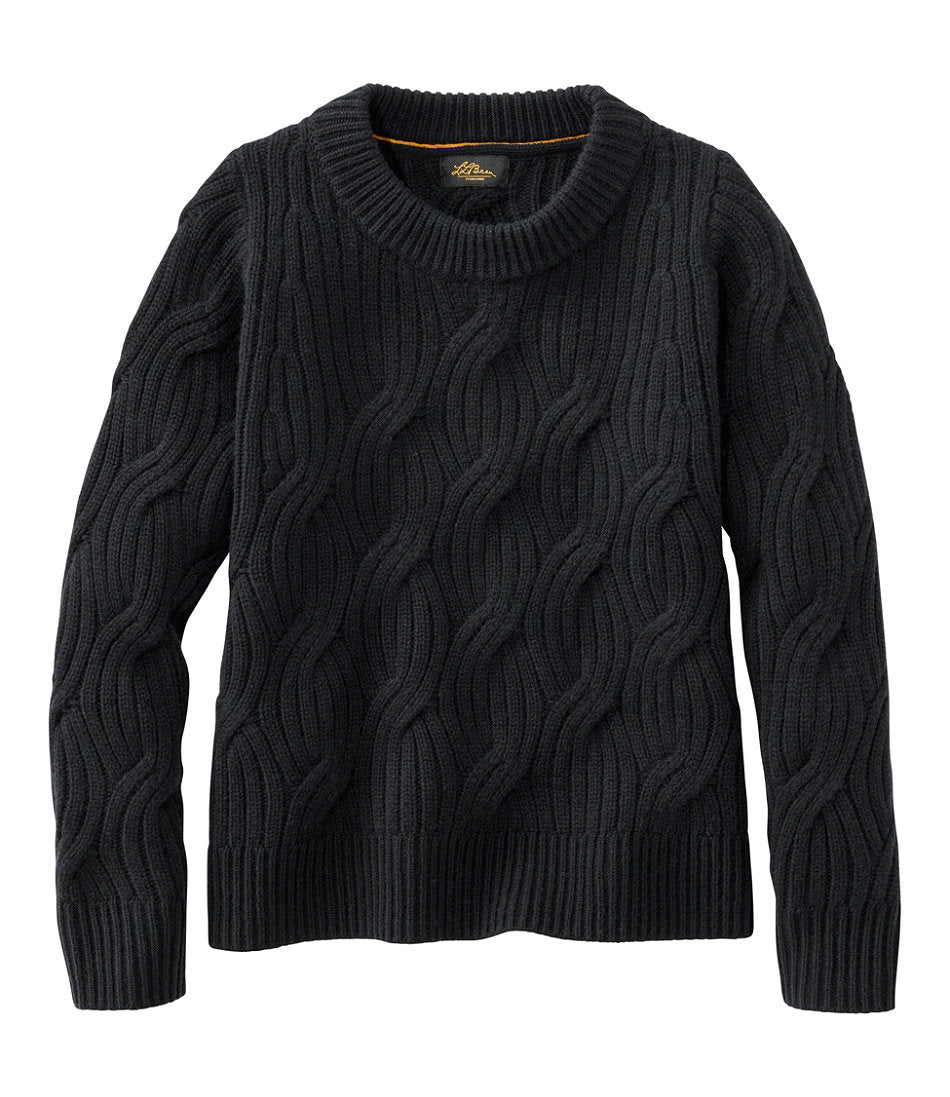 Women's Signature Premium Cashmere Cable Sweater Crewneck