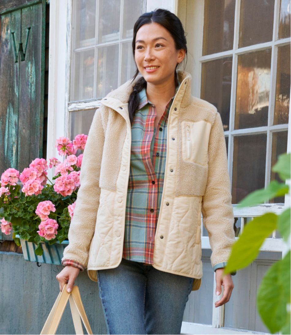 Women's Bean's Mixed Media Sherpa Fleece Jacket