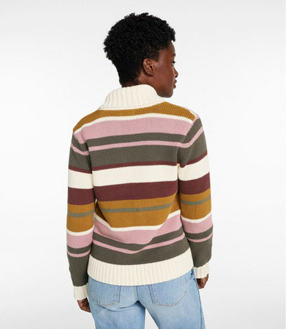 Women's Signature Original Cotton Sweater, Shawl Cardigan Stripe