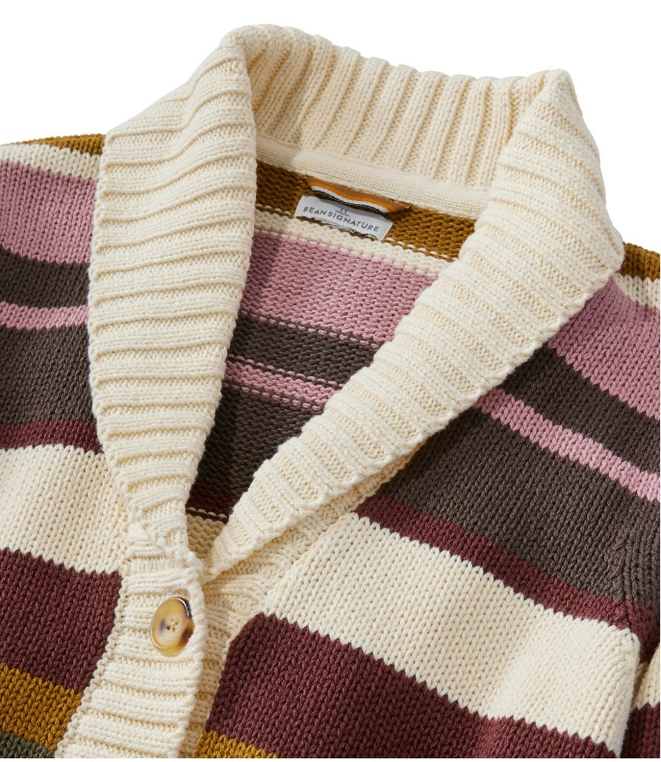 Shawl Cardigan Stripe Women's Signature Original Cotton Sweater
