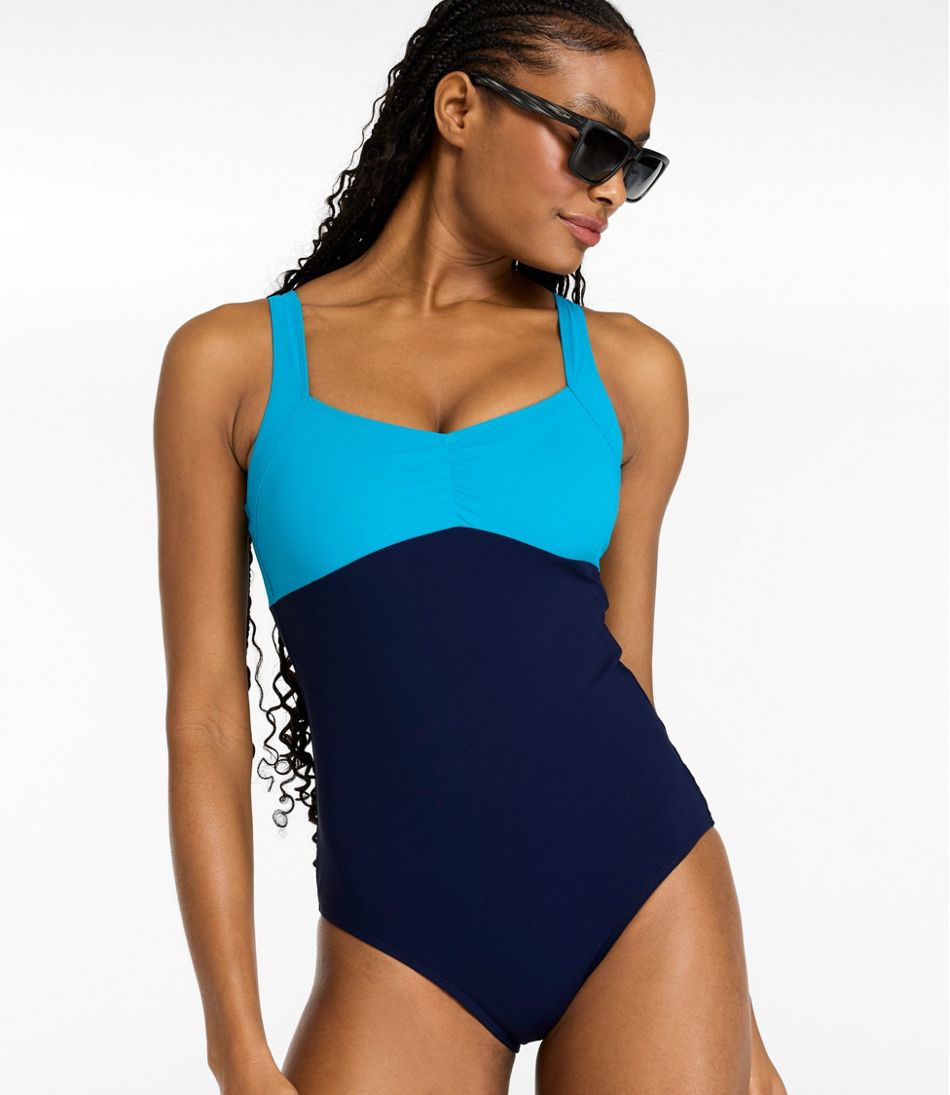 Colorblock Women's Shaping Sweetheart Tanksuit