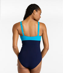 Colorblock Women's Shaping Sweetheart Tanksuit