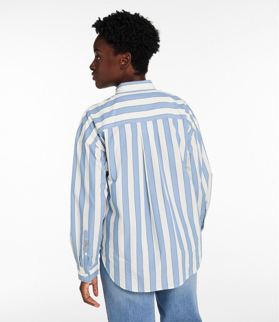 Women's Signature Premium Essential Poplin Shirt Long-Sleeve Novelty Stripe