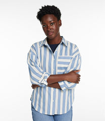 Women's Signature Premium Essential Poplin Shirt Long-Sleeve Novelty Stripe
