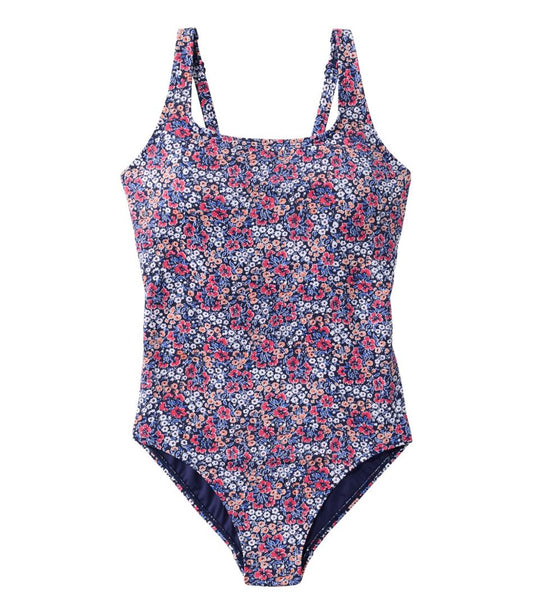 Women's L.L.Bean Coastal Essential Scoop Tanksuit, Print