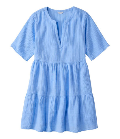 Women's Cloud Gauze Cover-Up Tiered Dress, Print