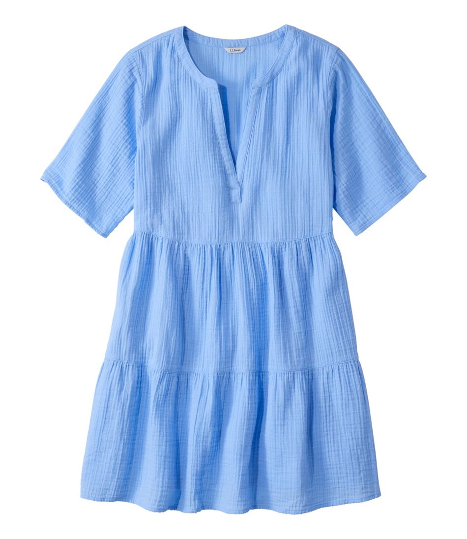 Print Women's Cloud Gauze Cover-Up Tiered Dress