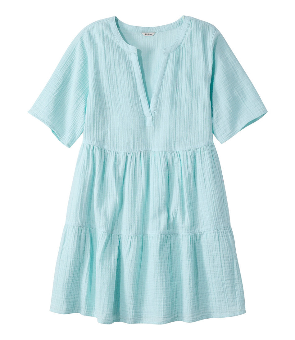 Print Women's Cloud Gauze Cover-Up Tiered Dress