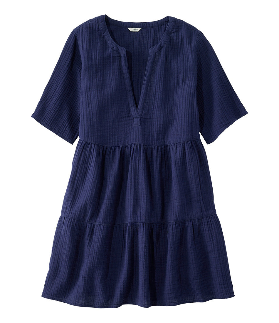 Print Women's Cloud Gauze Cover-Up Tiered Dress