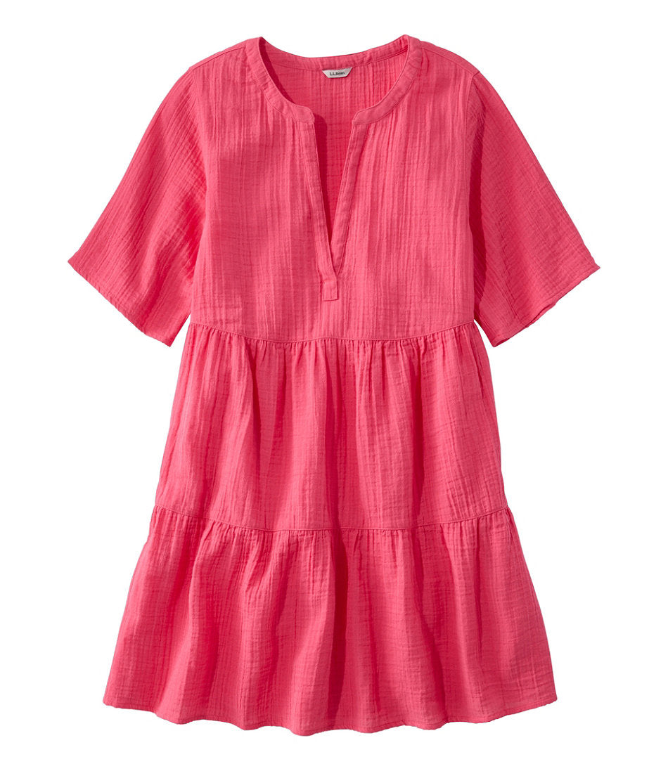 Print Women's Cloud Gauze Cover-Up Tiered Dress