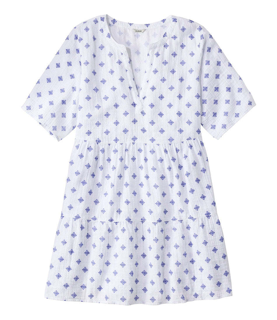 Tiered Dress Print Women's Cloud Gauze Cover-Up