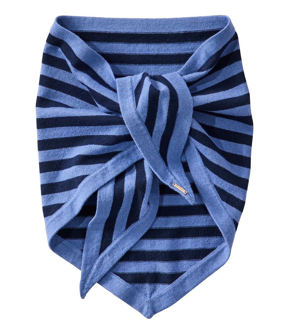 Striped Women's Cotton/Cashmere Knit Triangle Scarf