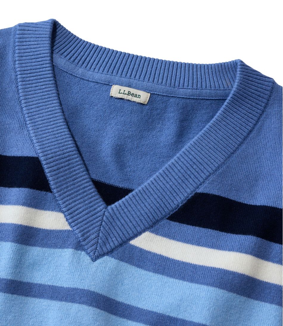 V-Neck Stripe Women's Cotton/Cashmere Sweater
