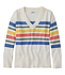 V-Neck Stripe Women's Cotton/Cashmere Sweater