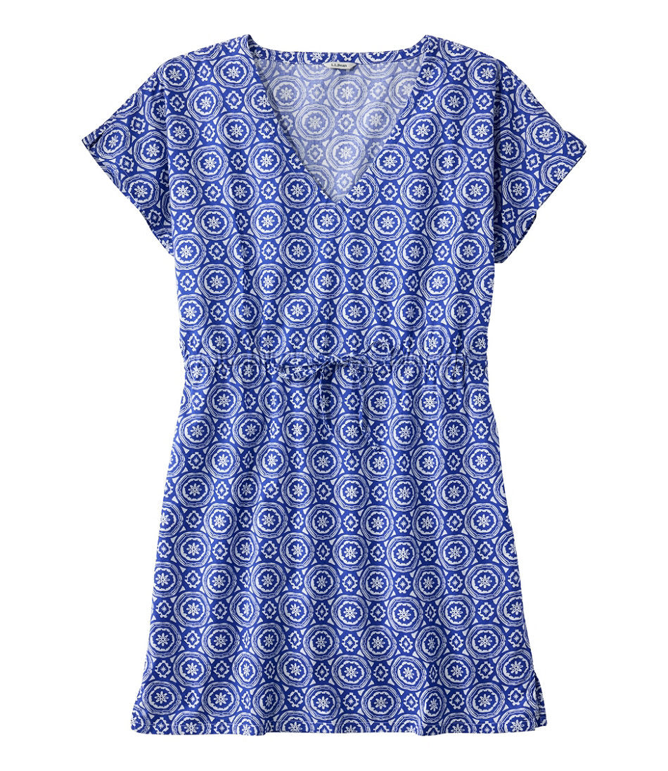 Women's L.L.Bean Coastal Cotton Cover-Up Caftan Print