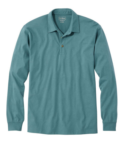 Men's Carefree Unshrinkable Polo, Long-Sleeve, Without Pocket