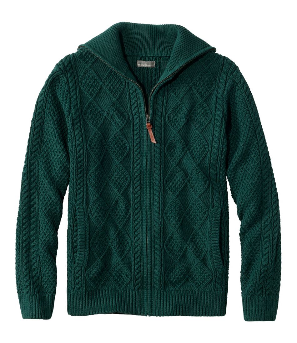 Full-Zip Men's Signature Cotton Fisherman Sweater