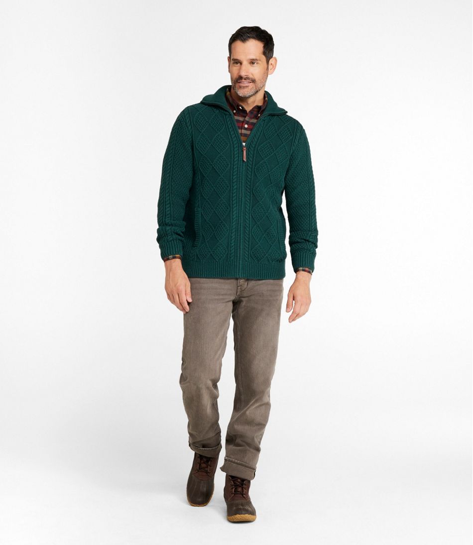 Full-Zip Men's Signature Cotton Fisherman Sweater