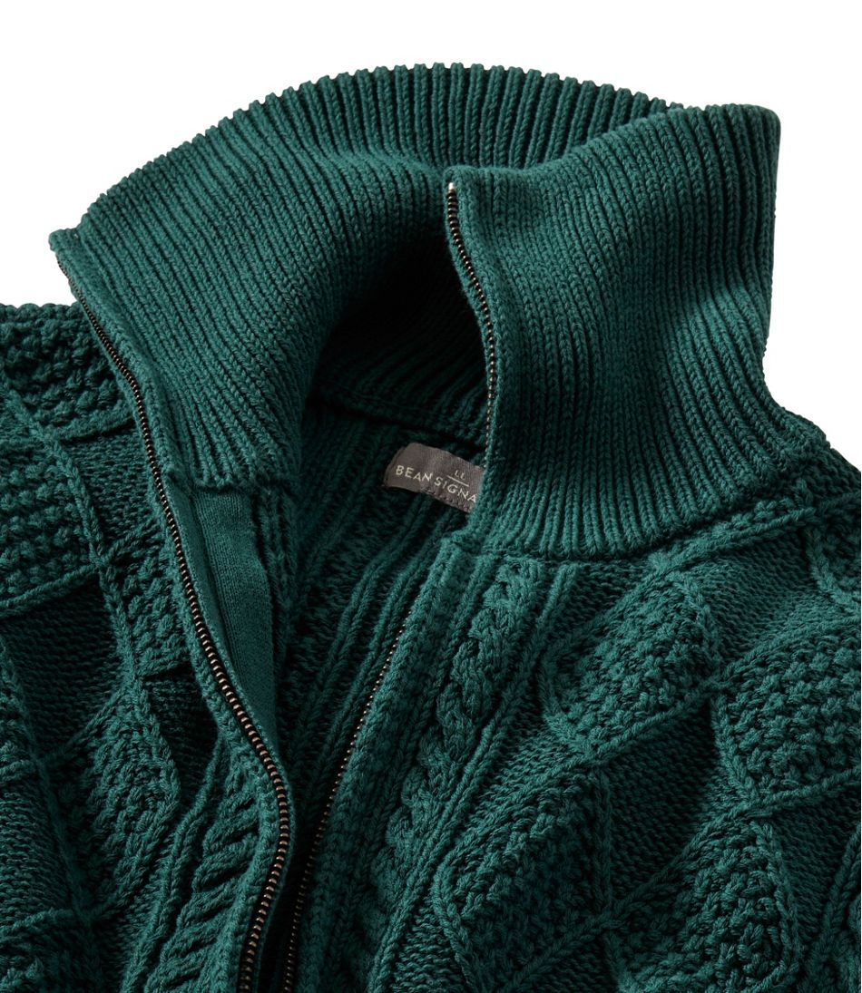 Full-Zip Men's Signature Cotton Fisherman Sweater