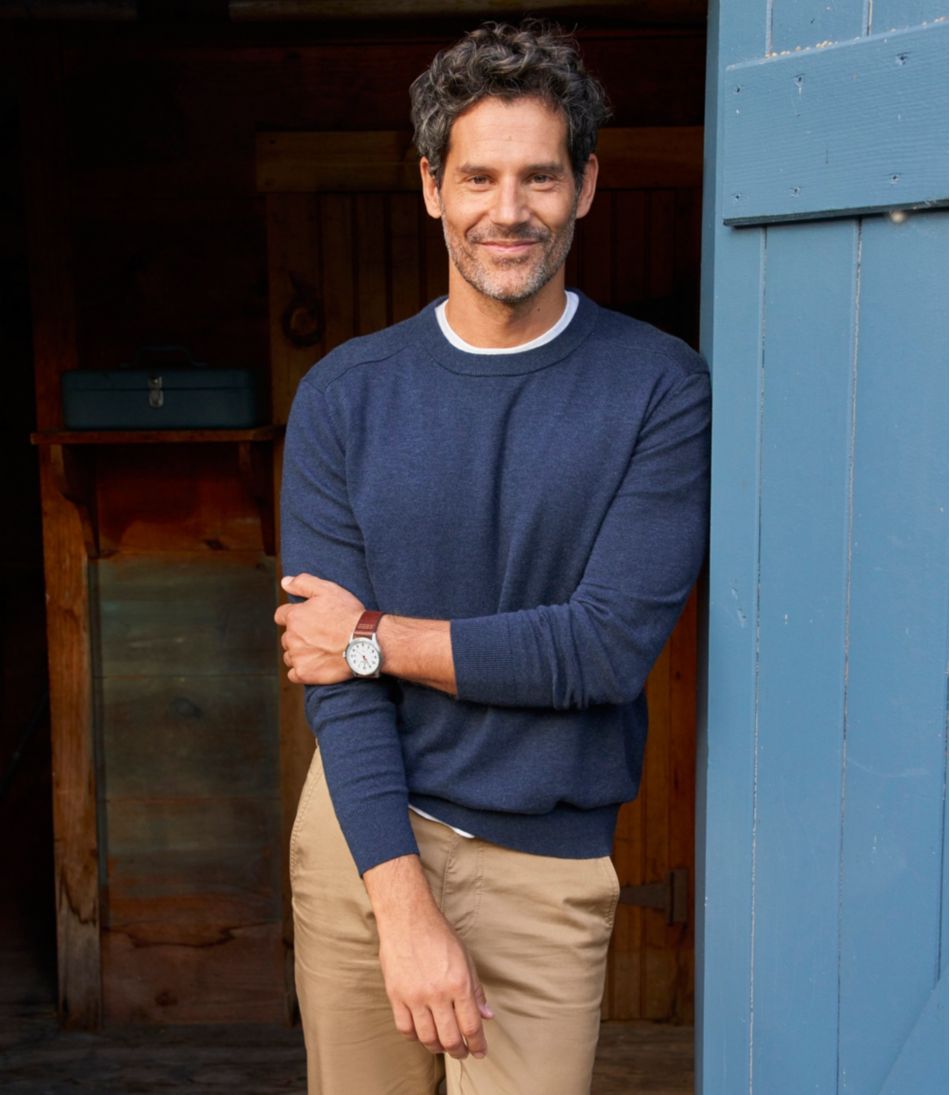 Men's All Seasons Cotton Blend Sweater Crewneck
