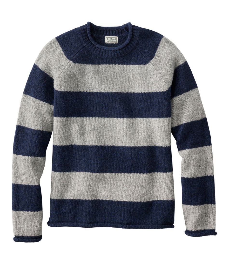 Rollneck Men's Bean's Classic Ragg Wool Sweater Stripe