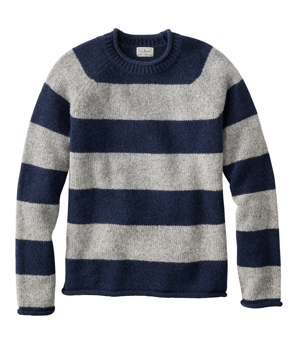 Rollneck Men's Bean's Classic Ragg Wool Sweater Stripe